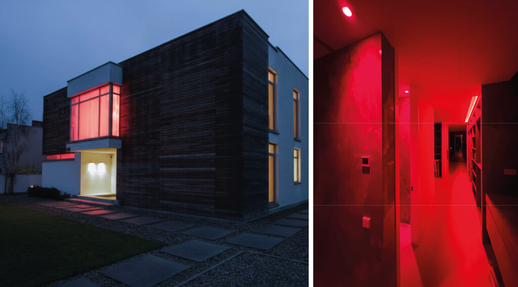 Iluminación con luz roja: tecnología, confort y bienestar para tu hogar moderno.